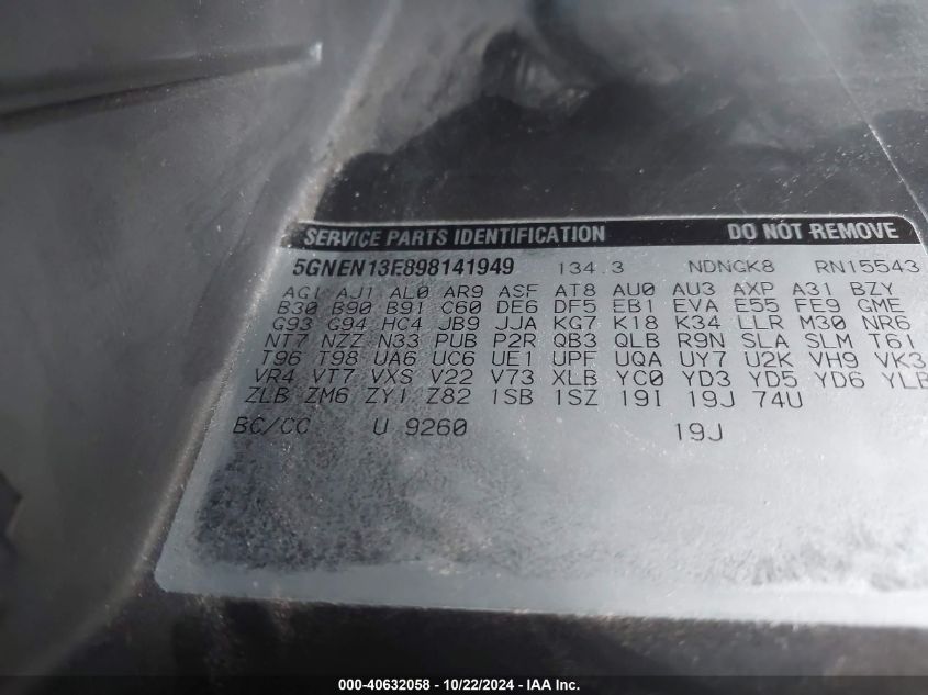 2009 Hummer H3T VIN: 5GNEN13E898141949 Lot: 40632058