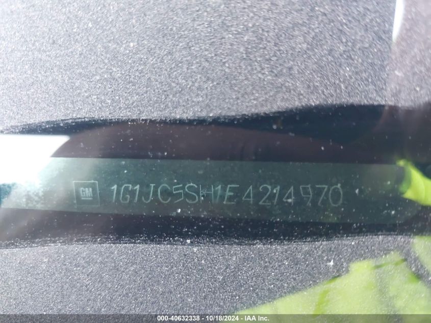 2014 Chevrolet Sonic Lt Auto VIN: 1G1JC5SH1E4214970 Lot: 40632338