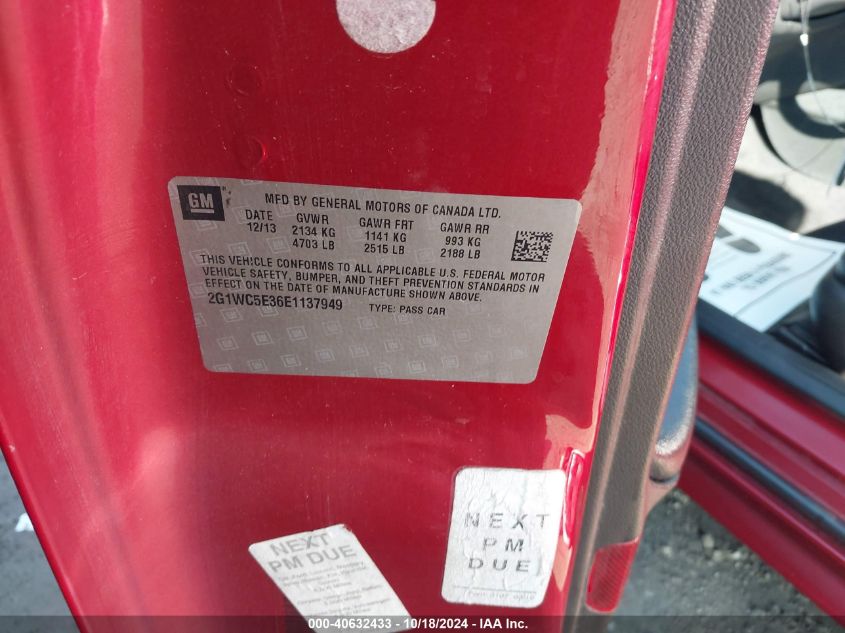 2014 Chevrolet Impala Limited Ltz VIN: 2G1WC5E36E1137949 Lot: 40632433