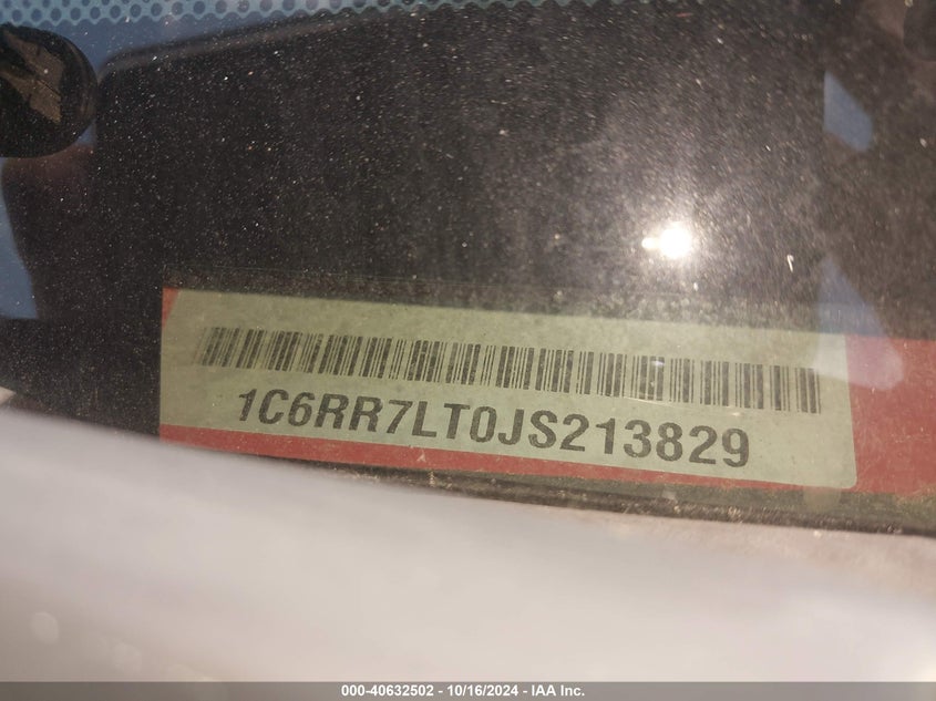 2018 Ram 1500 Lone Star Silver 4X4 5'7 Box VIN: 1C6RR7LT0JS213829 Lot: 40632502