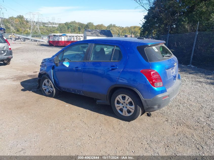 2016 Chevrolet Trax 1Ls VIN: KL7CJKSB9GB758628 Lot: 40632644