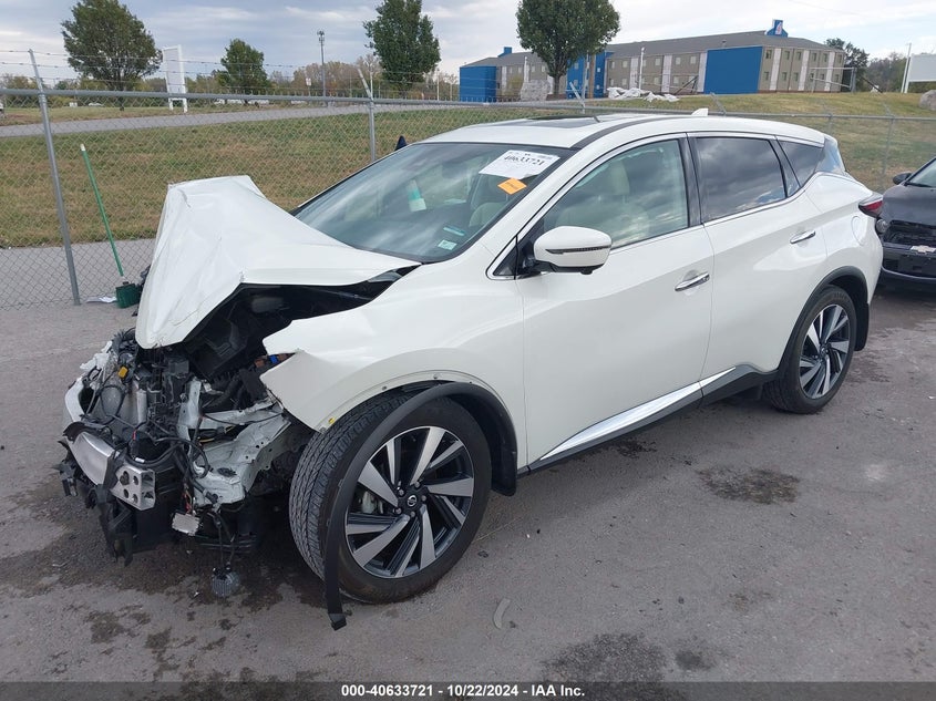 Vin: 5n1az2cs3nc125644, lot: 41122853, nissan murano sl intelligent awd 20222