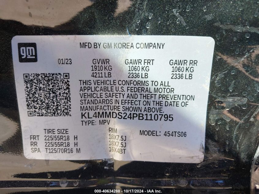 2023 Buick Encore Gx Select Fwd VIN: KL4MMDS24PB110795 Lot: 40634288