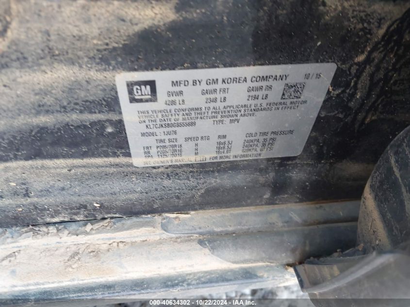 2016 CHEVROLET TRAX 1LS - KL7CJKSB0GB555689