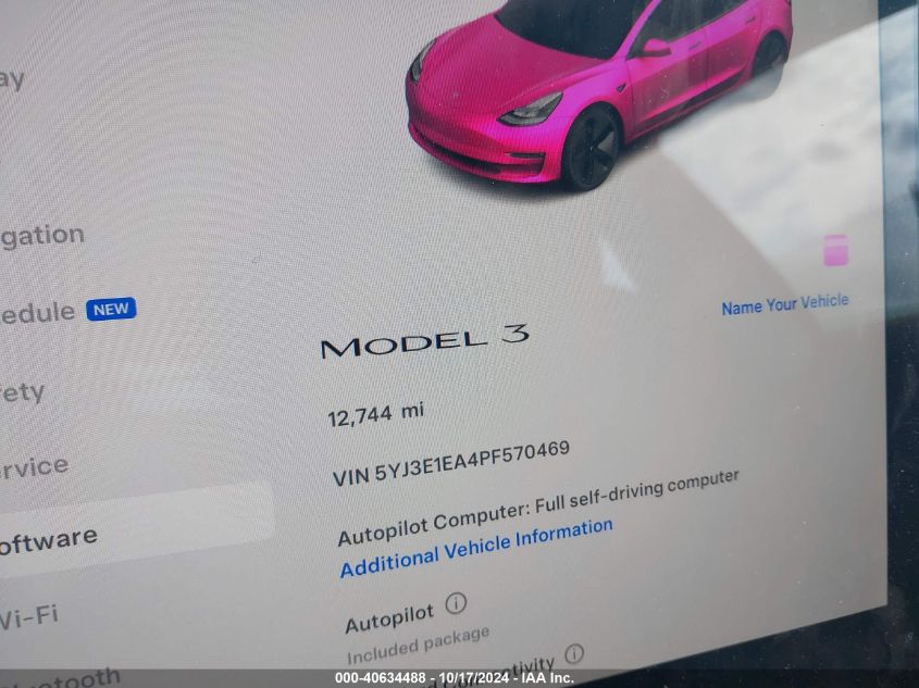 VIN 5YJ3E1EA4PF570469 2023 TESLA MODEL 3 no.7