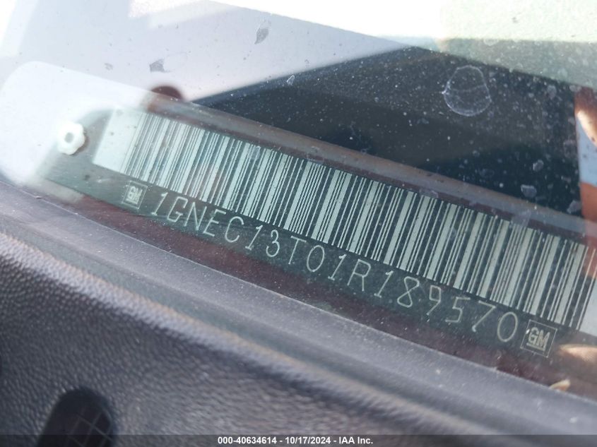 2001 Chevrolet Tahoe Ls VIN: 1GNEC13T01R189570 Lot: 40634614