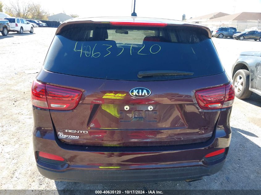 2019 Kia Sorento 2.4L Lx VIN: 5XYPGDA34KG558778 Lot: 40635120