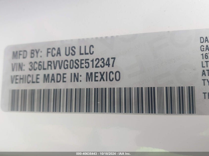 VIN: 3C6LRVVG0SE512347 2025 RAM PROMASTER CARGO VAN TRADESMAN