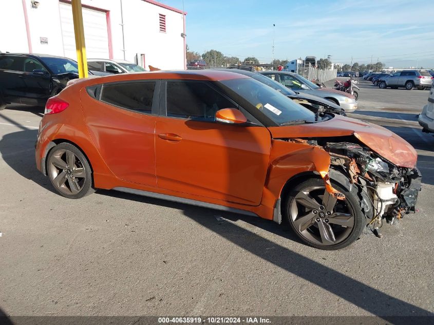 2013 HYUNDAI VELOSTER TURBO W/BLACK - KMHTC6AE2DU174678