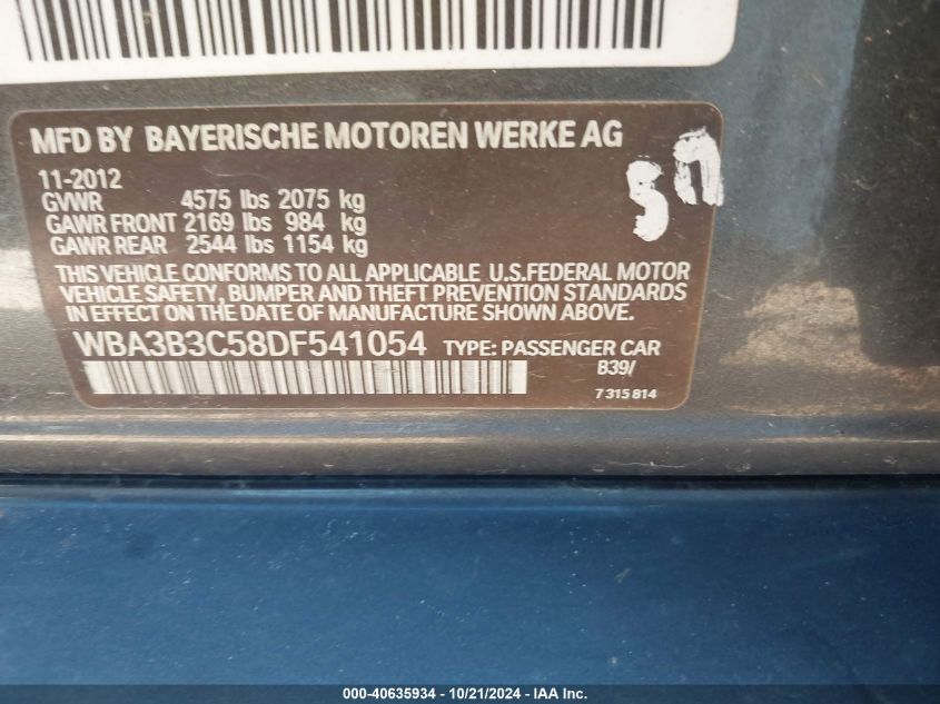 VIN WBA3B3C58DF541054 2013 BMW 328I no.9