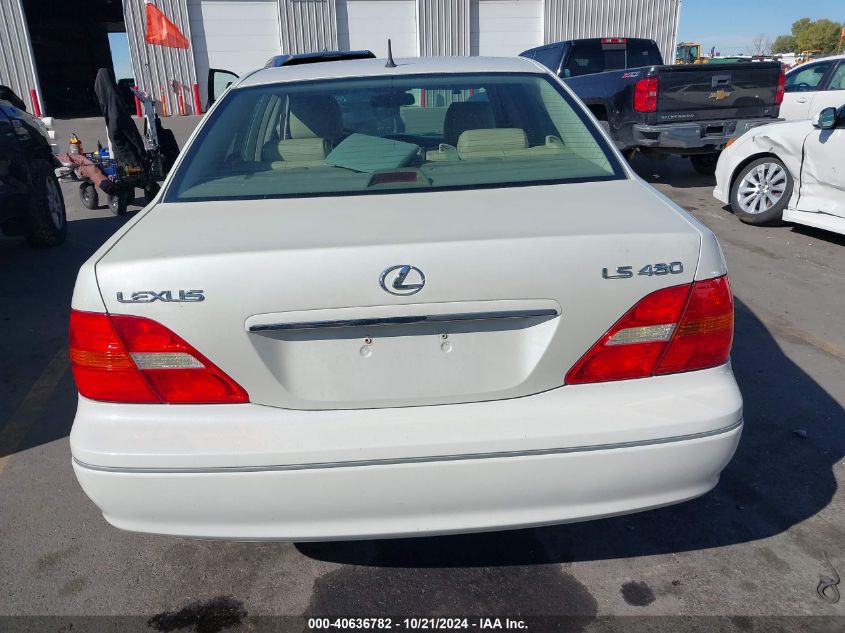 2001 Lexus Ls 430 VIN: JTHBN30F910017900 Lot: 40636782