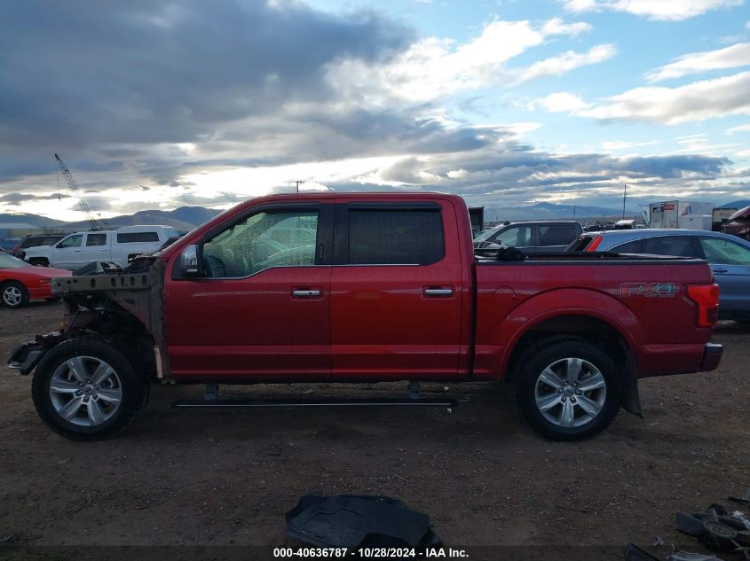 2018 Ford F-150 Platinum VIN: 1FTEW1EG0JFA96193 Lot: 40636787