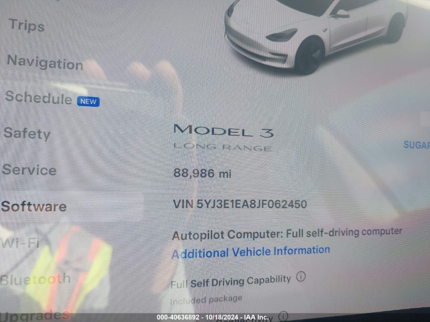 2018 TESLA MODEL 3 LONG RANGE/MID RANGE - 5YJ3E1EA8JF062450