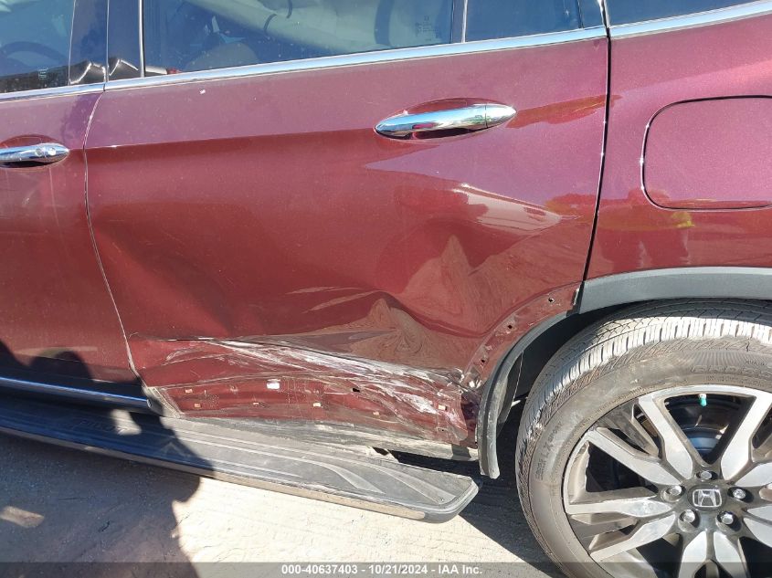 2022 Honda Pilot Touring VIN: 5FNYF5H92NB013360 Lot: 40637403