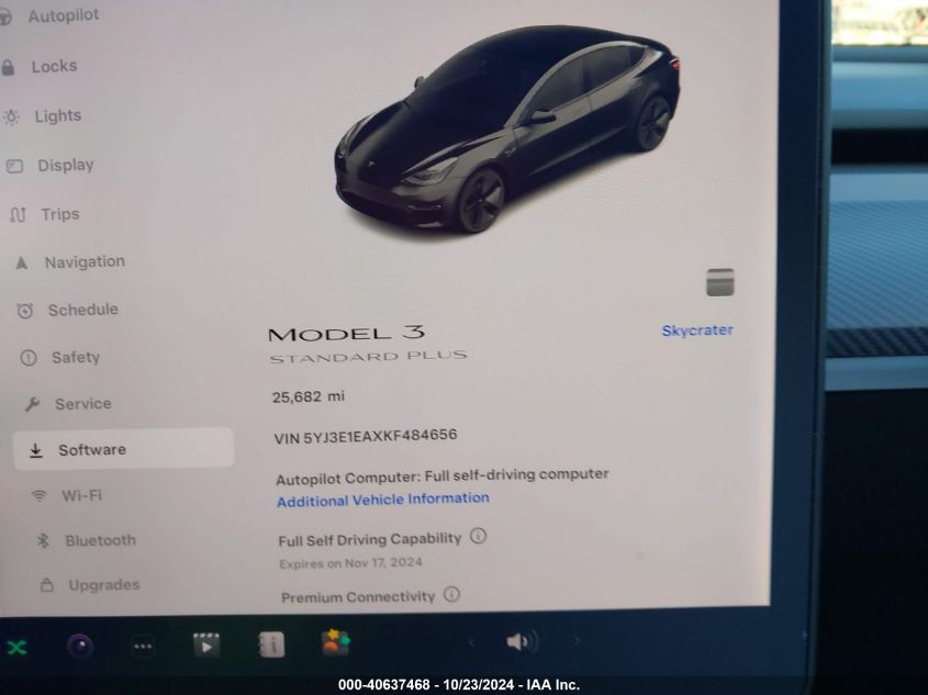 2019 Tesla Model 3 Long Range/Mid Range/Standard Range/Standard Range Plus VIN: 5YJ3E1EAXKF484656 Lot: 40637468