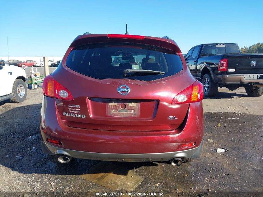 2009 Nissan Murano Sl VIN: JN8AZ18U19W028086 Lot: 40637519