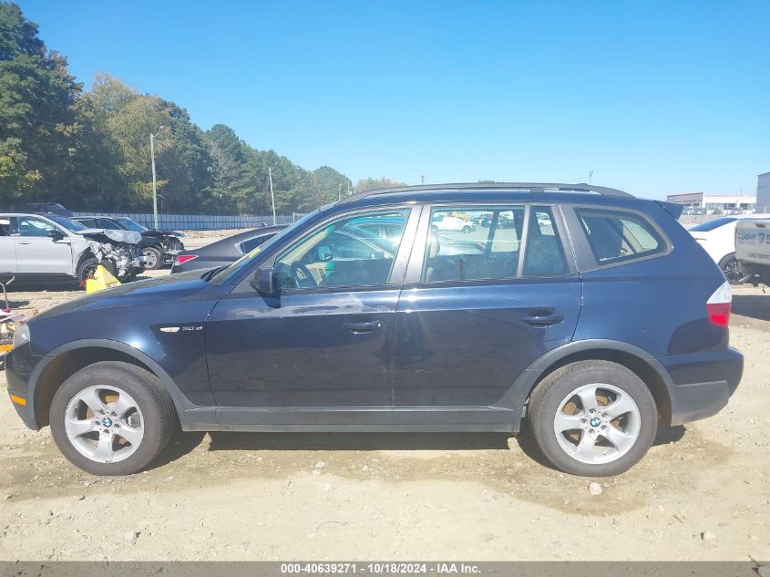 2008 BMW X3 3.0Si VIN: WBXPC93408WJ09790 Lot: 40639271