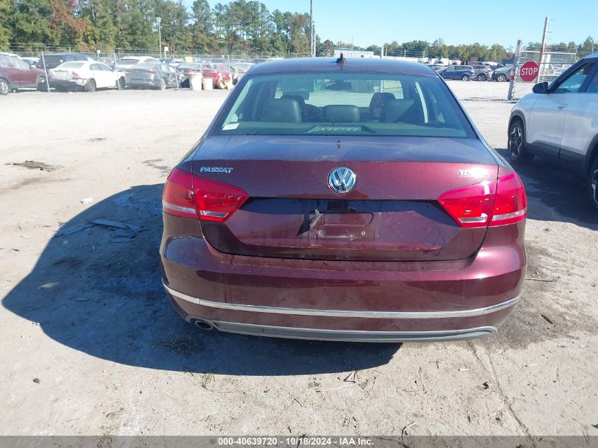 2013 Volkswagen Passat 2.0L Tdi Sel Premium VIN: 1VWCN7A38DC012415 Lot: 40639720