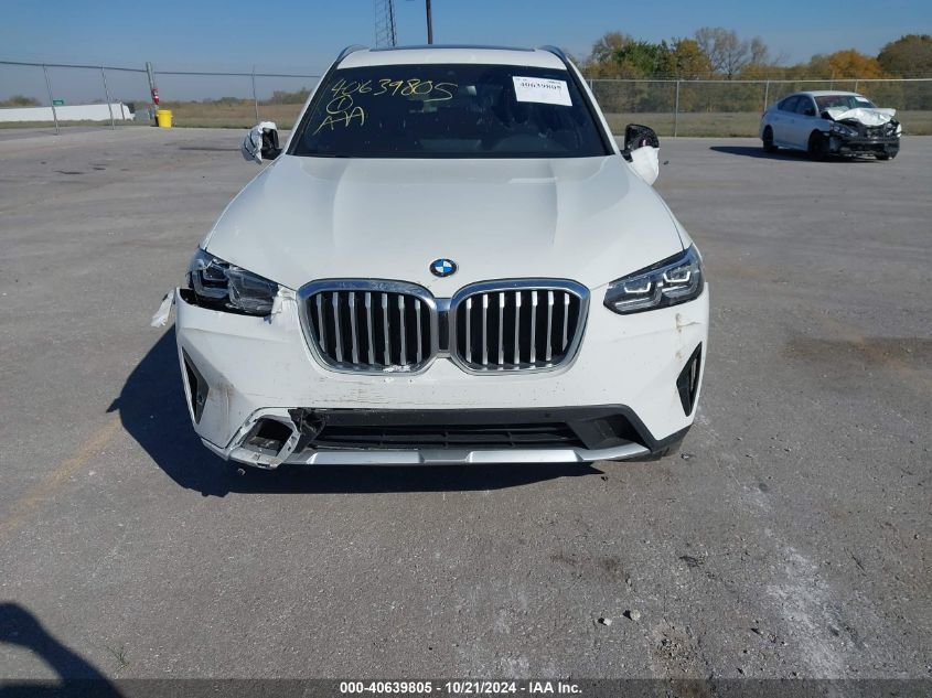 2022 BMW X3 xDrive30I VIN: 5UX53DP0XN9K58733 Lot: 40639805