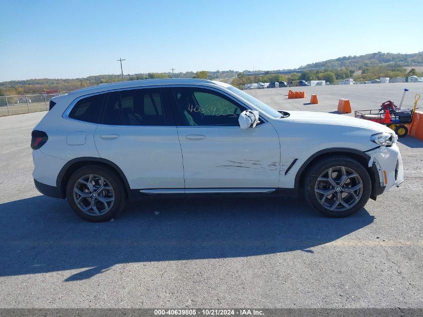 2022 BMW X3 xDrive30I VIN: 5UX53DP0XN9K58733 Lot: 40639805