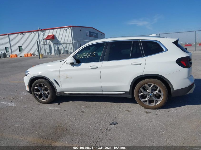 2022 BMW X3 xDrive30I VIN: 5UX53DP0XN9K58733 Lot: 40639805