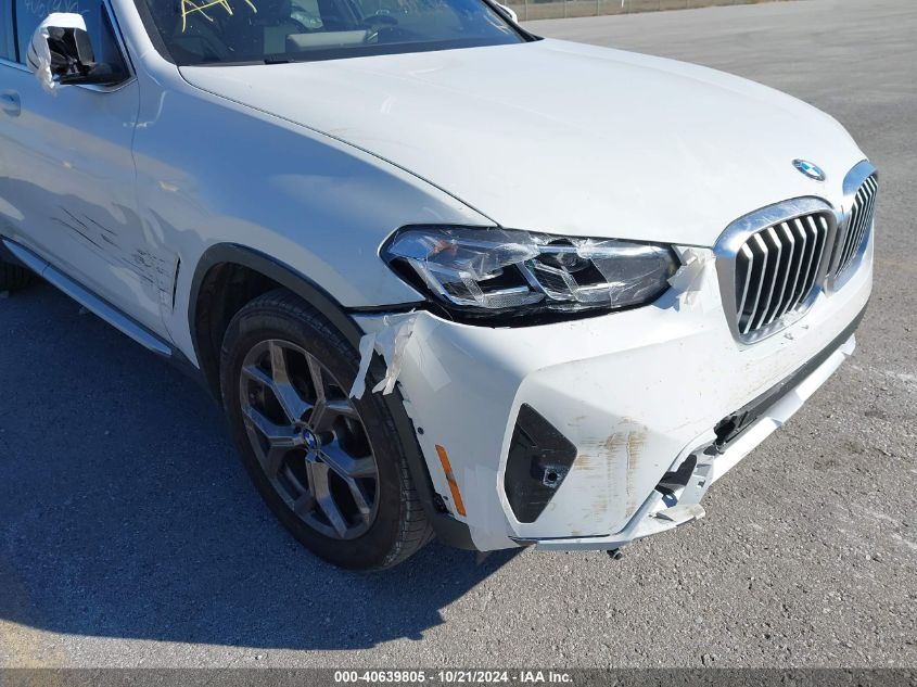 2022 BMW X3 xDrive30I VIN: 5UX53DP0XN9K58733 Lot: 40639805