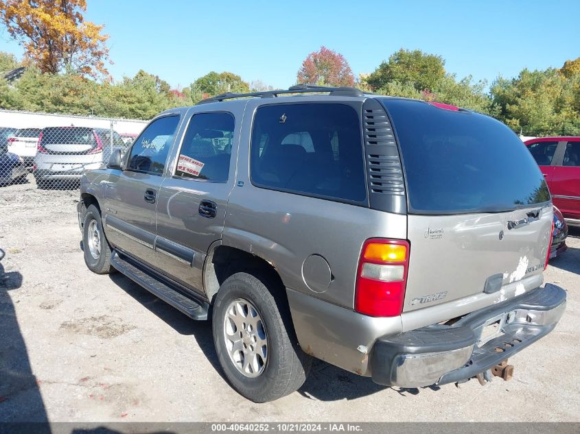 2001 Chevrolet Tahoe K1500 VIN: 1GNEK13T91J285621 Lot: 40640252