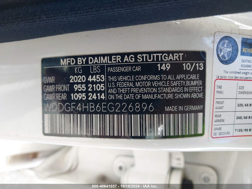 2014 MERCEDES-BENZ C 250 LUXURY/SPORT - WDDGF4HB6EG226896