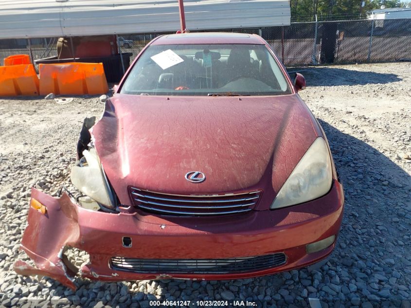 2004 Lexus Es 330 VIN: JTHBA30G845053136 Lot: 40641247