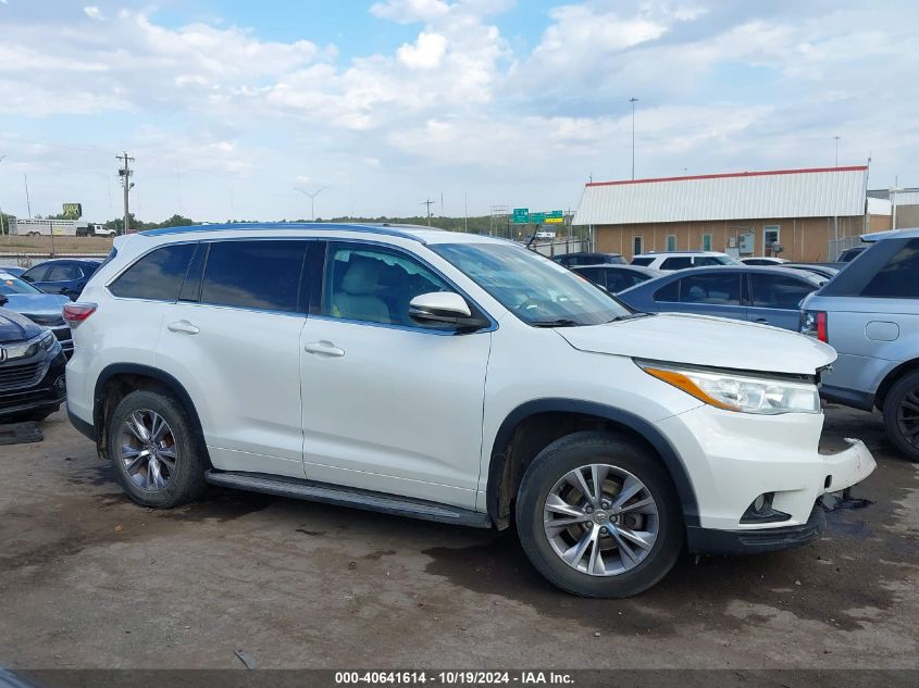 2015 Toyota Highlander Xle V6 VIN: 5TDKKRFH6FS116216 Lot: 40641614