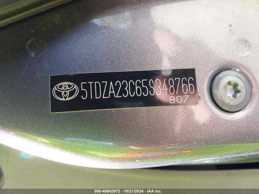 2005 Toyota Sienna Le VIN: 5TDZA23C65S348766 Lot: 40642972