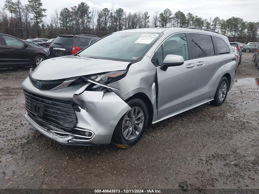 Vin: 5tdjrkec4rs182207, lot: 41133018, toyota sienna xle 20242