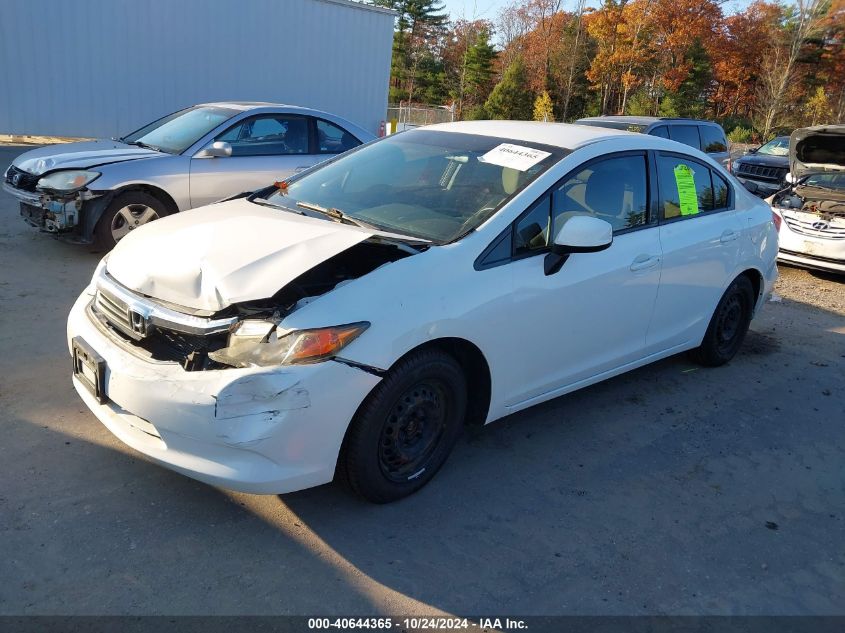 2012 Honda Civic Sdn Lx VIN: 2HGFB2F51CH587507 Lot: 40644365