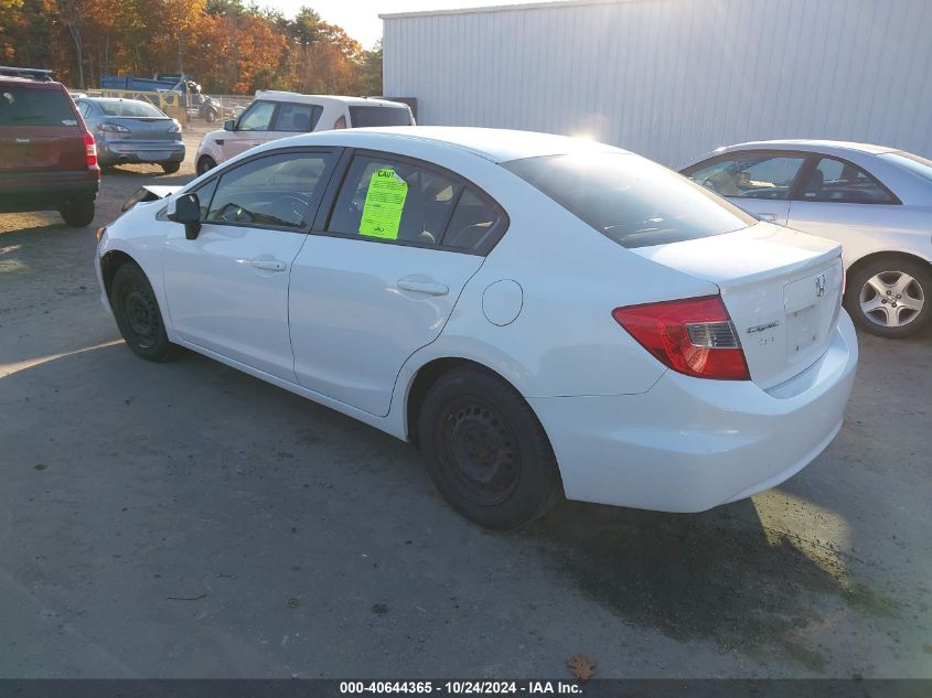 2012 Honda Civic Sdn Lx VIN: 2HGFB2F51CH587507 Lot: 40644365