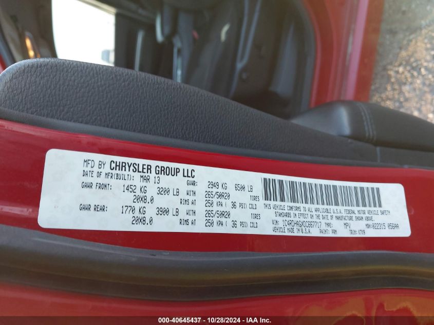 2013 DODGE DURANGO SXT - 1C4RDHAGXDC667717