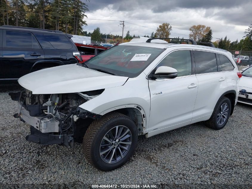 2018 Toyota Highlander Hybrid Xle VIN: 5TDJGRFH7JS041516 Lot: 40645472