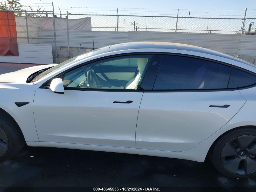 2021 Tesla Model 3 Standard Range Plus Rear-Wheel Drive VIN: 5YJ3E1EA5MF942994 Lot: 40645535