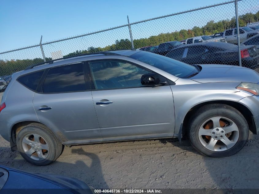 2003 Nissan Murano Sl VIN: 3N8AZ08W33W205188 Lot: 40645736