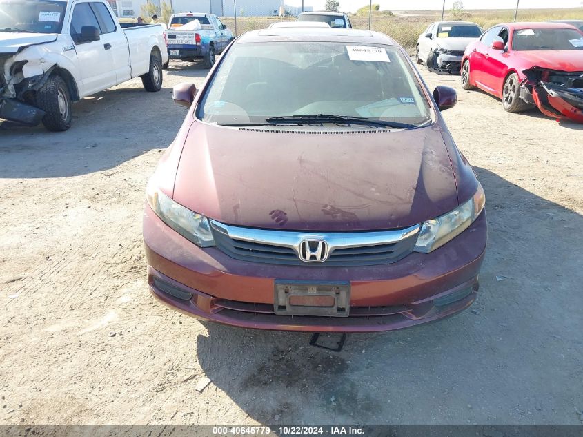 2012 Honda Civic Ex VIN: 2HGFB2F83CH592539 Lot: 40645779