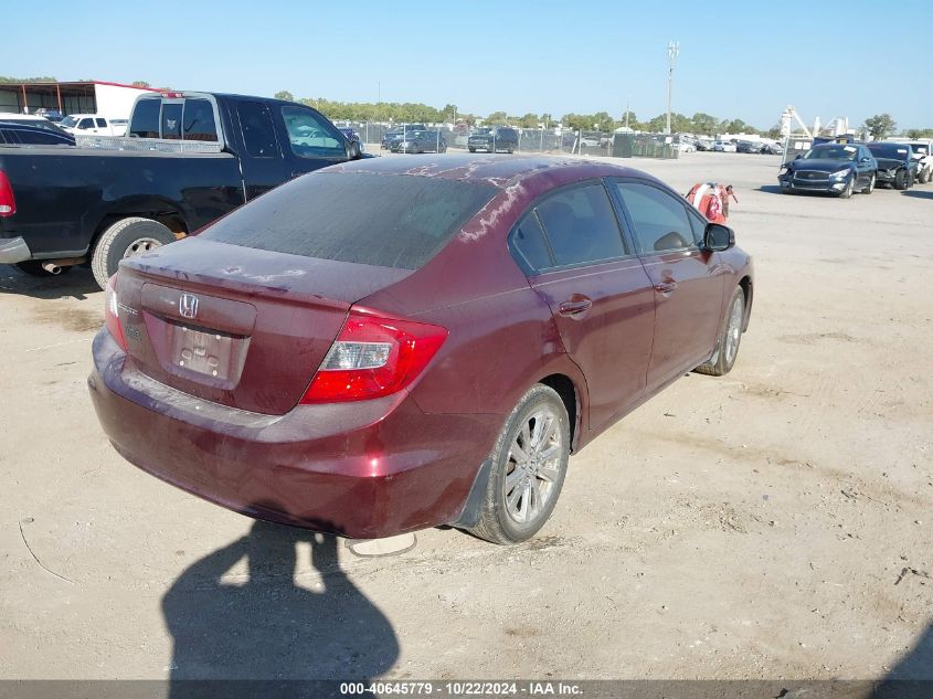 2012 Honda Civic Ex VIN: 2HGFB2F83CH592539 Lot: 40645779