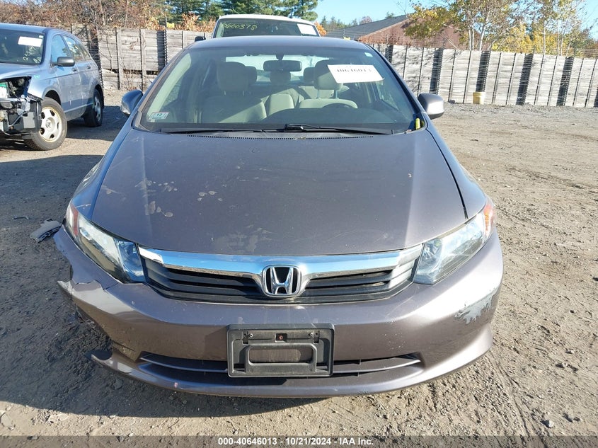 2012 Honda Civic Sdn Lx VIN: 2HGFB2F52CH529468 Lot: 40646013