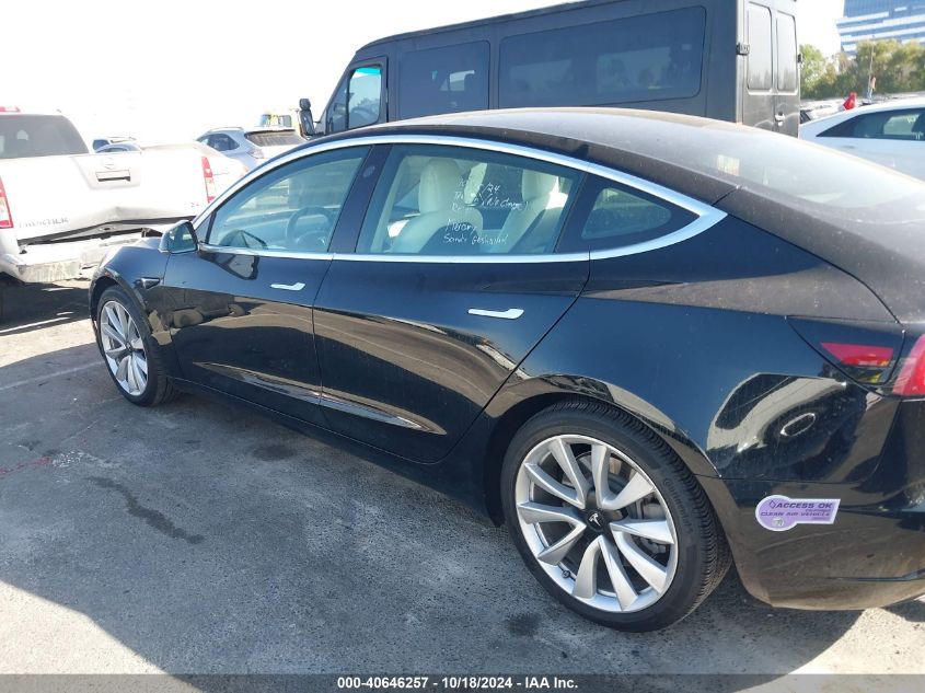 2019 Tesla Model 3 Long Range/Performance VIN: 5YJ3E1EB5KF391858 Lot: 40646257