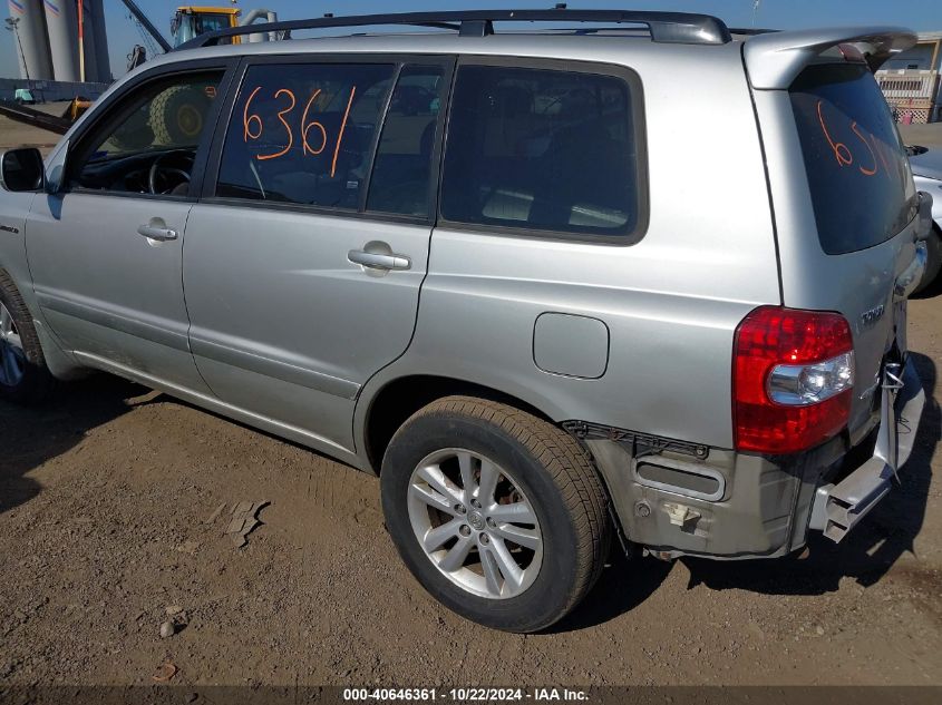 2006 Toyota Highlander Hybrid Limited V6 VIN: JTEEW21A060011382 Lot: 40646361