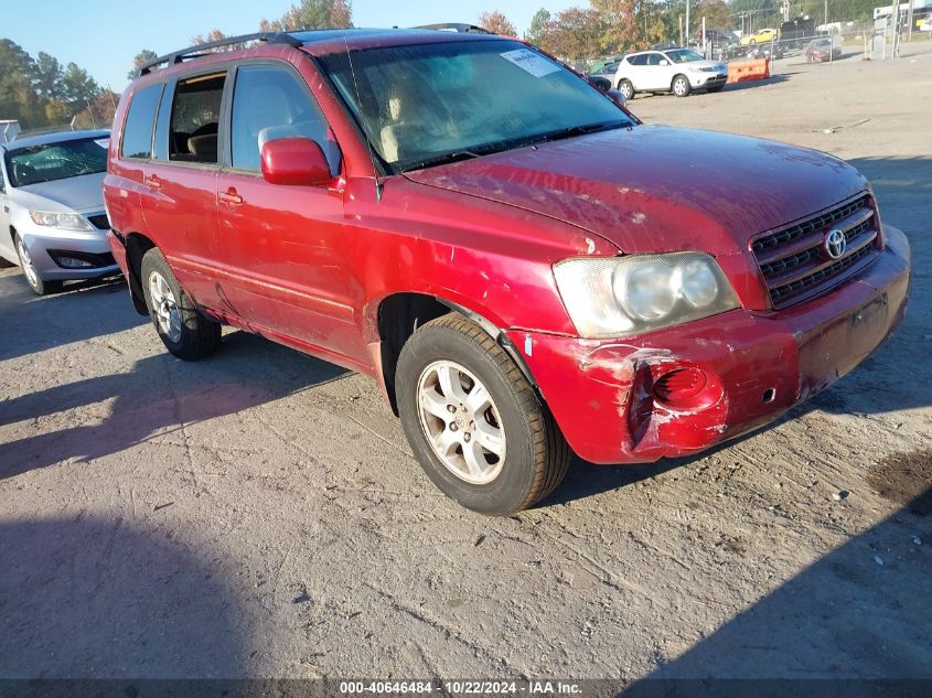 2001 Toyota Highlander VIN: JTEHD21A310001960 Lot: 40646484