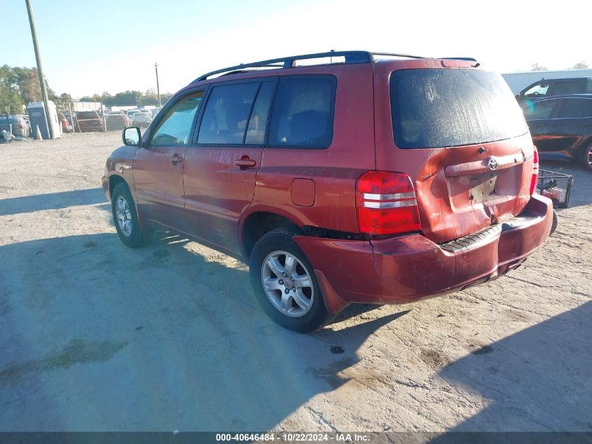 2001 Toyota Highlander VIN: JTEHD21A310001960 Lot: 40646484