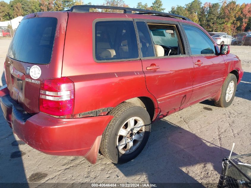 2001 Toyota Highlander VIN: JTEHD21A310001960 Lot: 40646484