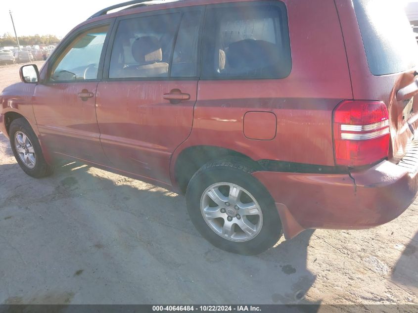 2001 Toyota Highlander VIN: JTEHD21A310001960 Lot: 40646484