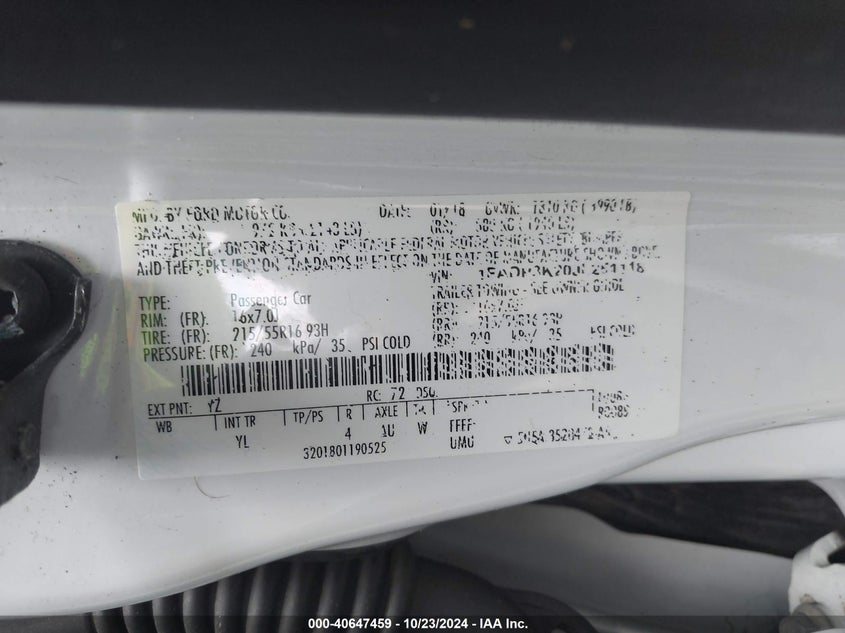 VIN 1FADP3K20JL251118 2018 FORD FOCUS SE