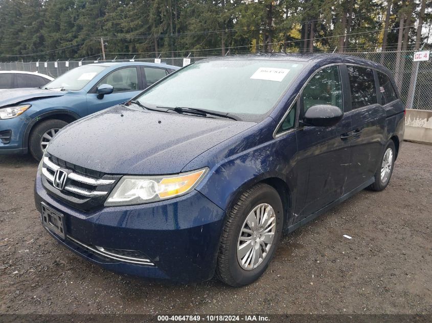 VIN 5FNRL5H24EB001663 2014 Honda Odyssey, LX no.2