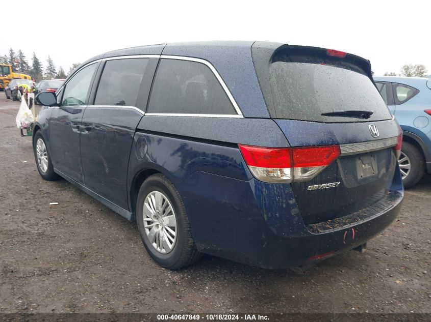 VIN 5FNRL5H24EB001663 2014 Honda Odyssey, LX no.3